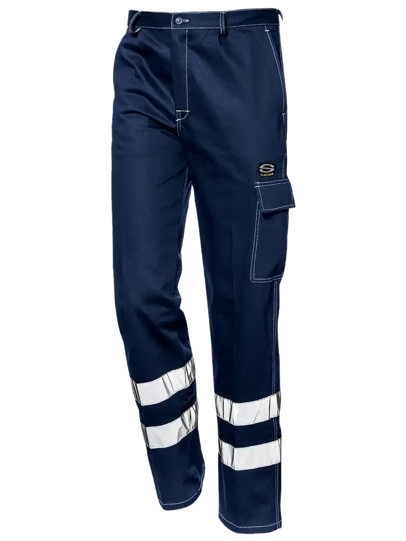 SIR SAFETY FUSTIAN TROUSERS W/BANDS, DARK BLUE