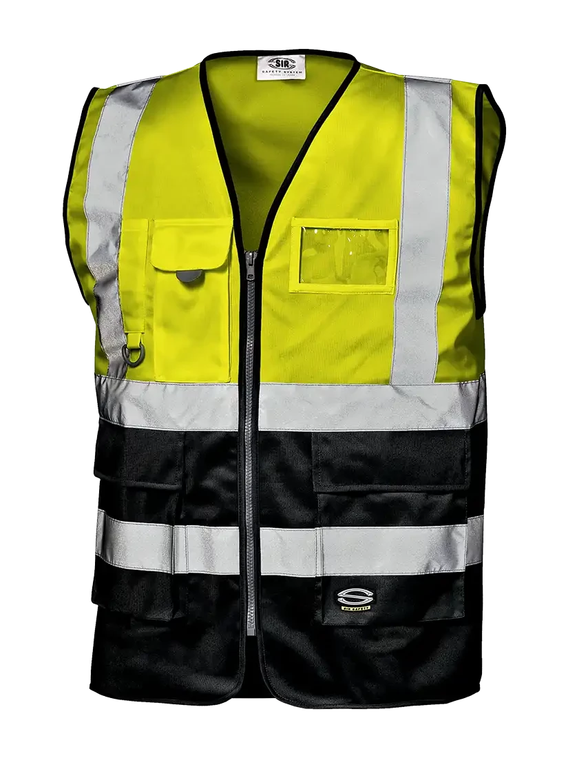 SIR SAFETY GRIFONE WAISTCOAT, HI-VIS YELLOW/BLACK