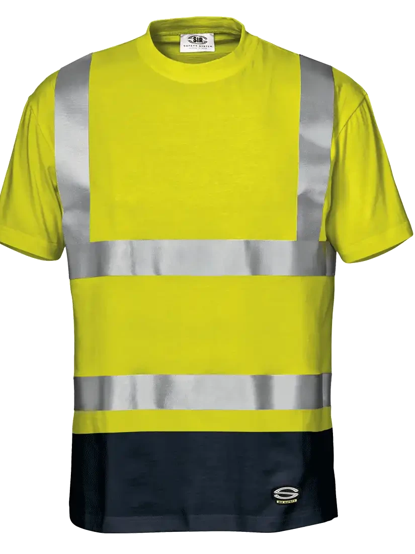 SIR SAFETY MARILENE T-SHIRT, HI-VIS YELLOW/BLUE