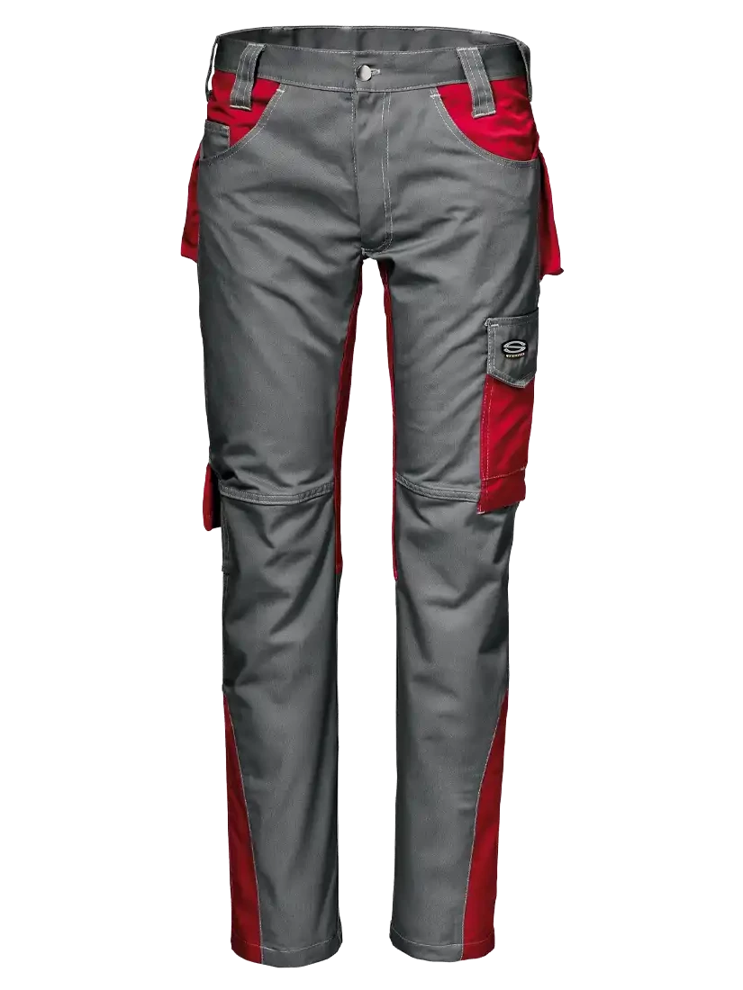 SIR SAFETY FUSION TROUSERS MASSAUA, SLATE GREY/RED